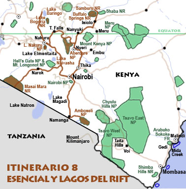 Itinerario 8: Esencial y lagos del Rift