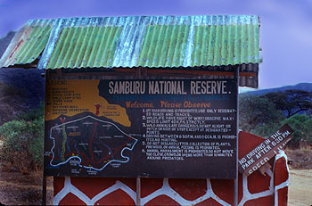 Samburu National Reserve gate. Javier Yanes/Kenyalogy.com